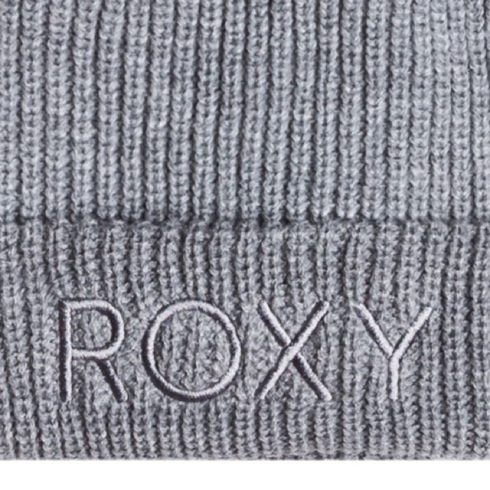 NWT Roxy Freja Cuffed Grey Ribbed Winter Beanie - Picture 5 of 6
